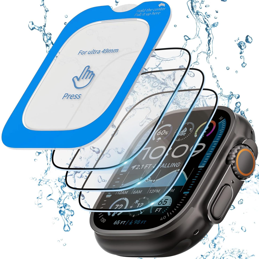Watch Face Protector - Gehard glasfilm Snel plakken voor Apple
