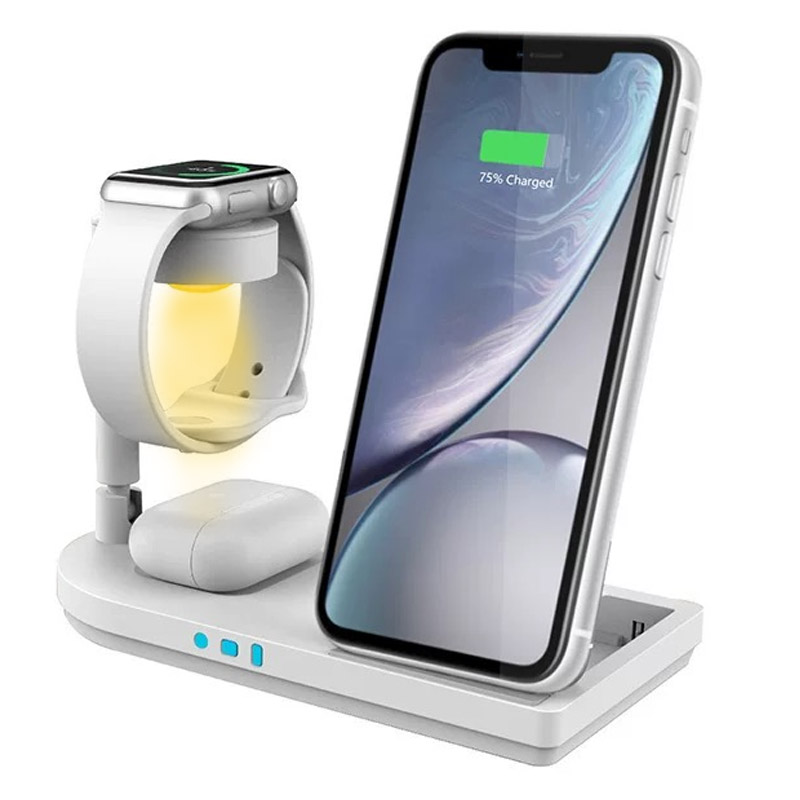 Smartwatch Ac - Vouwbare 3-in-1 draadloze opladerstandaard met LED-nachtlampje