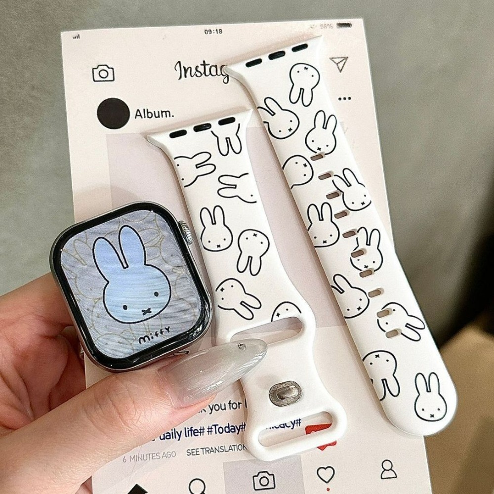 Apple Smartwatch Accessories - Schattig Miffy Konijn Cartoon Horlogebandje Compatibel